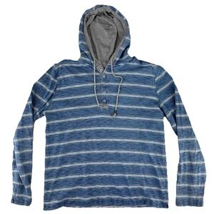 Carbon‎ 2 Cobalt Hoodie Shirt Mens Medium Blue Striped Cotton